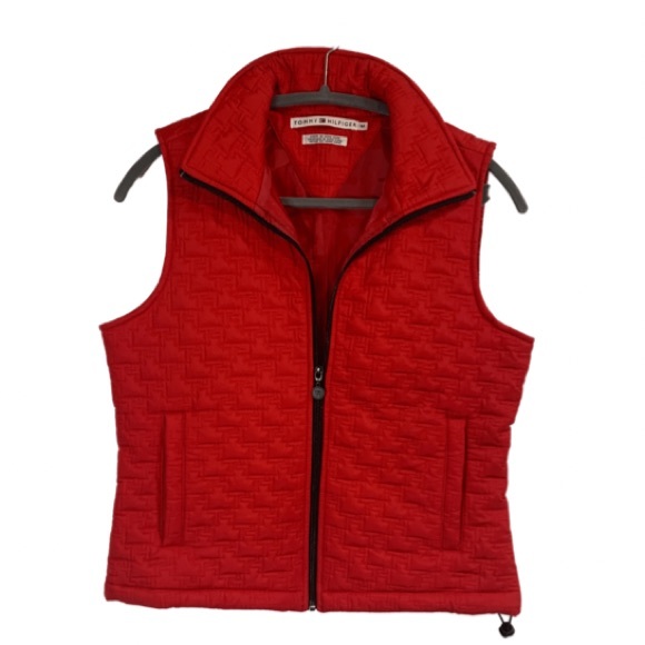 Tommy Hilfiger red women’s quilted vest. Medium.